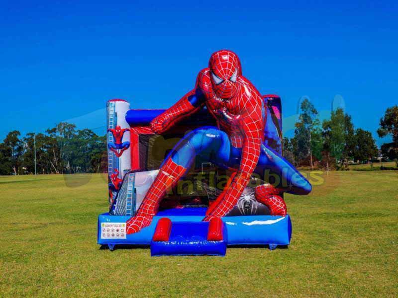 Venda quente spiderman caráter temático bouncer spiderman inflável casa do salto adulto casa do salt