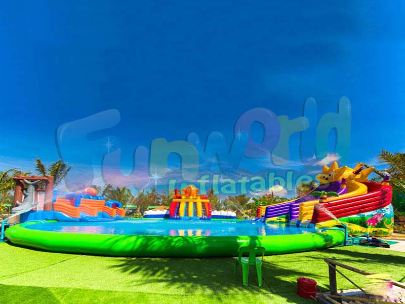 Grande piscina inflável brinquedos parque aquático equipamentos infláveis flutuantes parque aquático