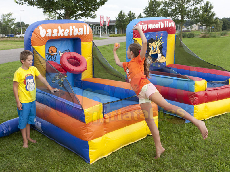 Juego de disparos de aro de baloncesto inflable de fiesta interactiva