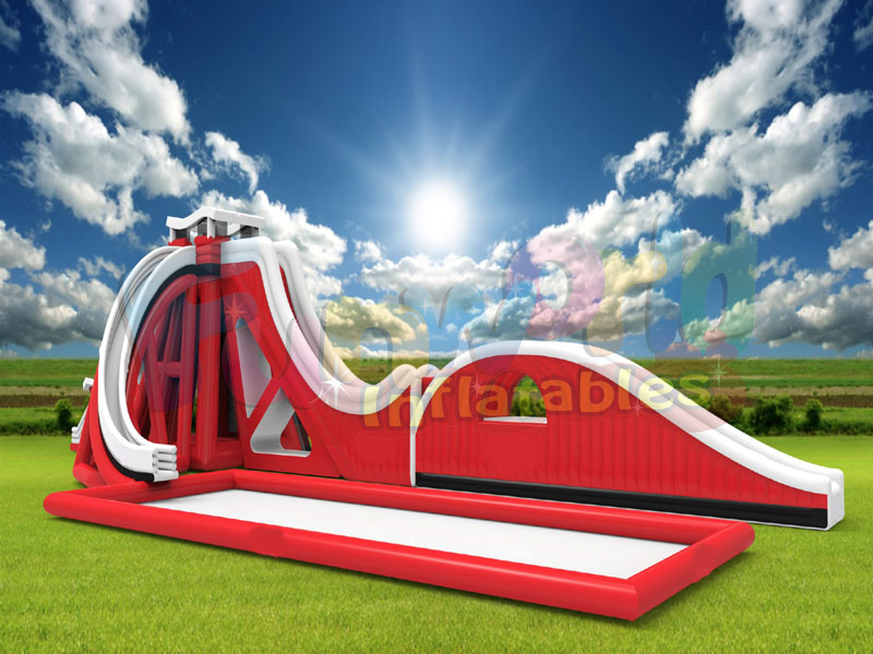 Tobogán acuático inflable tobogán de agua comercial tobogán deslizante piscina