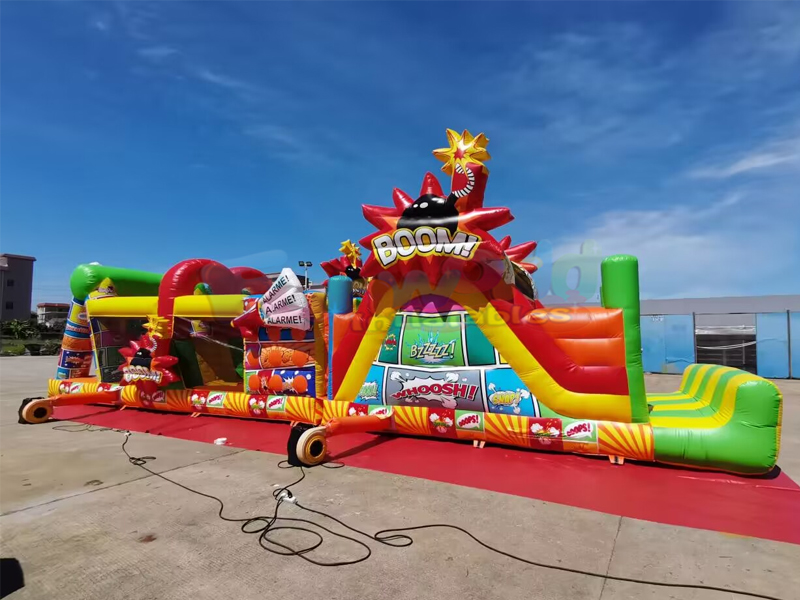 Saltadores gigantes para fiestas al aire libre, castillo inflable comercial, carrera de obstáculos c