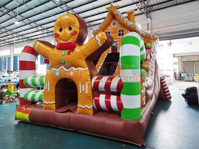 Tatil partisi süveter noel sıçrama ev ticari şişme zencefilli ev slayt