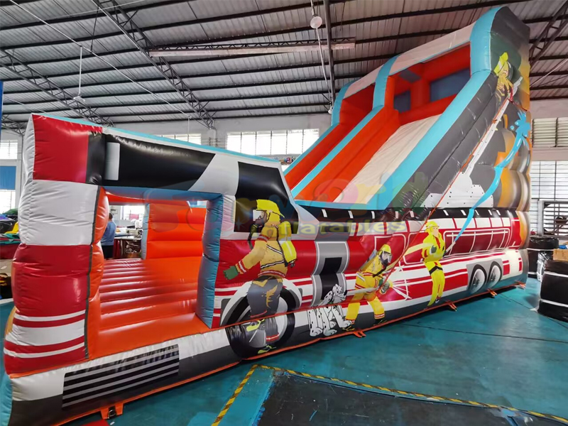 Çocuklar açık parti atlama yaşam dolu kale ticari şişme itfaiye istasyonu slayt