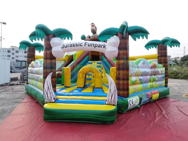 Ticari sınıf parti atlama kalesi çocuklar açık oyun alanı şişme dev jurassic eğlence parkı