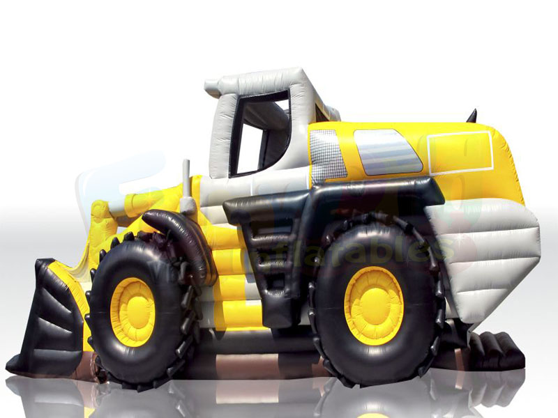 Kinderattraktiver aufblasbarer grüner Traktoranhängerhinderniskurs-Hindernislauftraktor