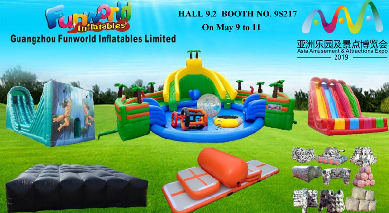 Guangzhou Funworld Inflatables Limited neemt deel aan de ASIA AMUSEMENT ATTRACTION EXPO op 9 en 11 m