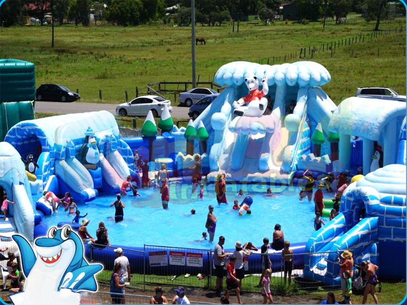 Outdoor volwassen opblaasbaar zwembad opblaasbare waterpark games zwembad wereld voor de lol
