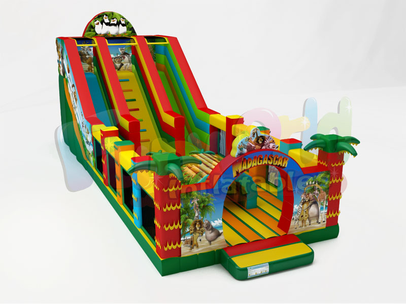 Hot opblaasbare springen kasteel safari park bounce huis giraffe opblaasbare glijbaan