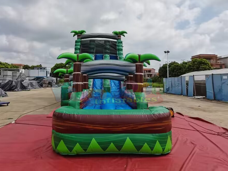 Achtertuin kinderen commercieel feest springkasteel gigantische opblaasbare waterglijbaan en glijbaa