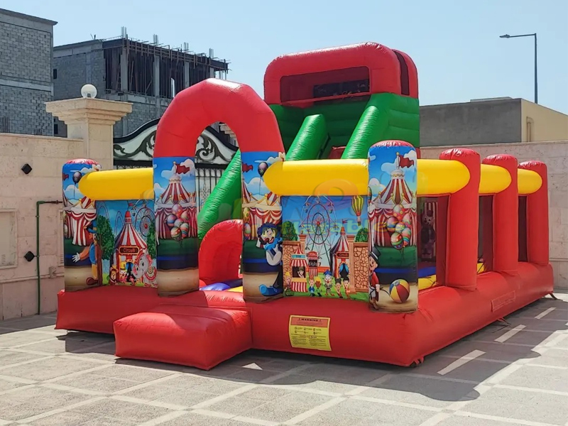 Château gonflable de fête pour enfants en plein air, maison de rebond commerciale avec toboggan, jeu