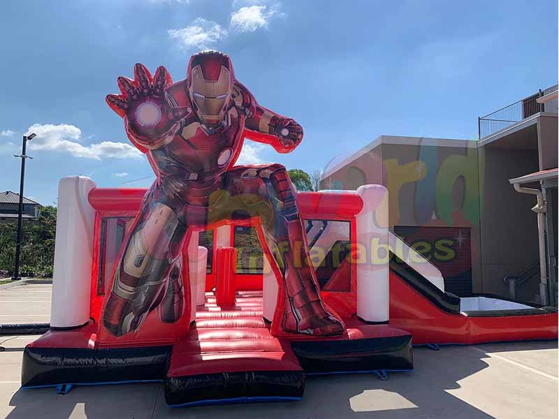 La migliore casa di rimbalzo gonfiabile per bambini Ironman Challenge Iron Man Challenge