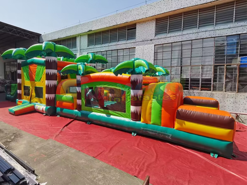 Mega casa rimbalzante per feste all'aperto con scivolo combinato castello saltatore percorso a osta