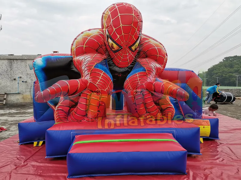 Digital printing commercial spiderman bounce house inflatable castle bouncy slide for sale