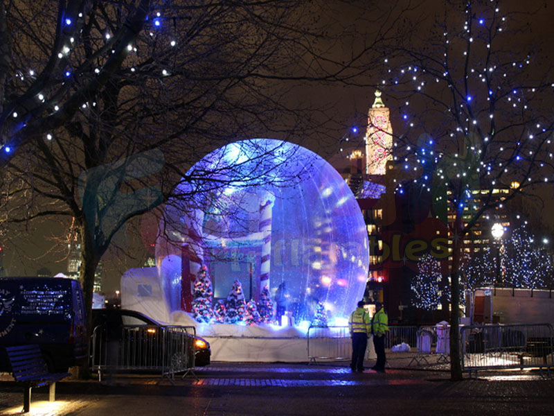 Globe de neige gonflable géante gonflable géante avec dôme de bulle de ciel et bulle