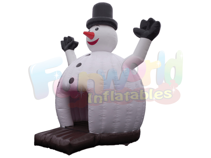 Personalizado navidad muñeco de nieve inflable castillo inflable saltando muñeco de nieve bote cúpul