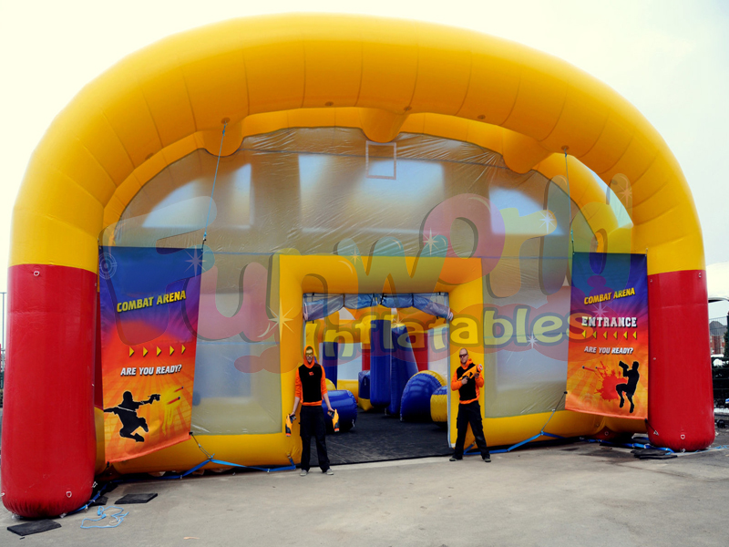 Barato láser etiqueta arena inflable para la venta inflable cúpula de tenis juego interactivo