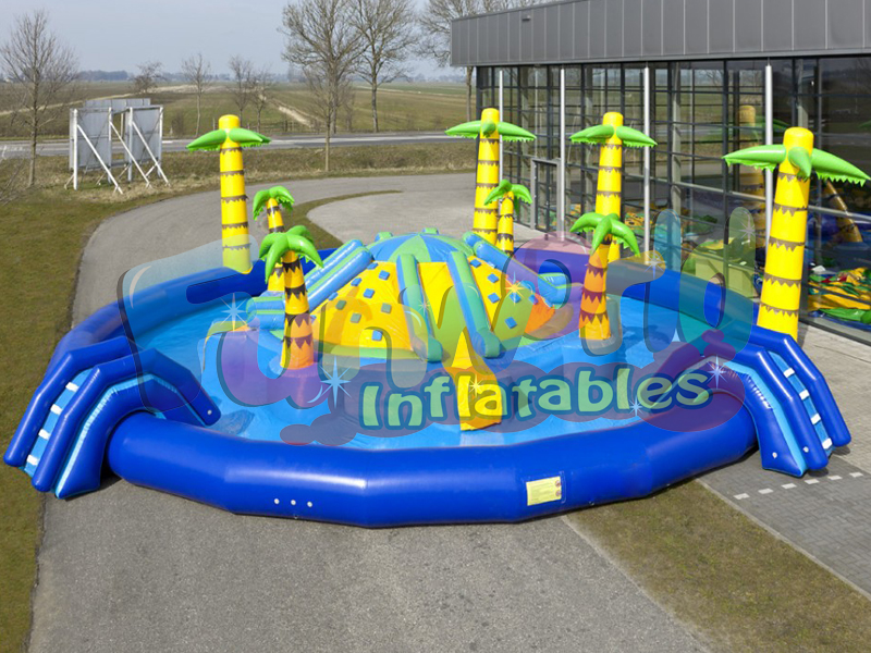 China selva aventura isla parque acuático piscina inflable tobogán