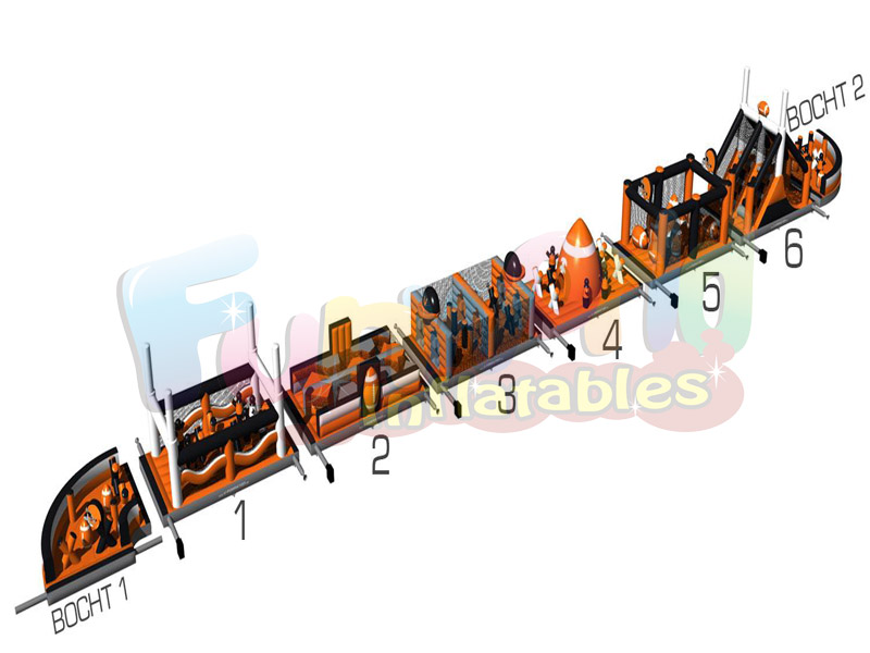 Course d'obstacles gonflable géante vente ultime sport arena piste de football américain