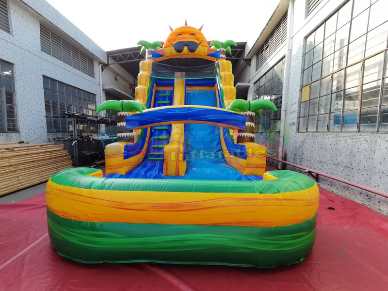 Commercial backyard kids party jumpers bounce house inflatable sunshine paradise water slide