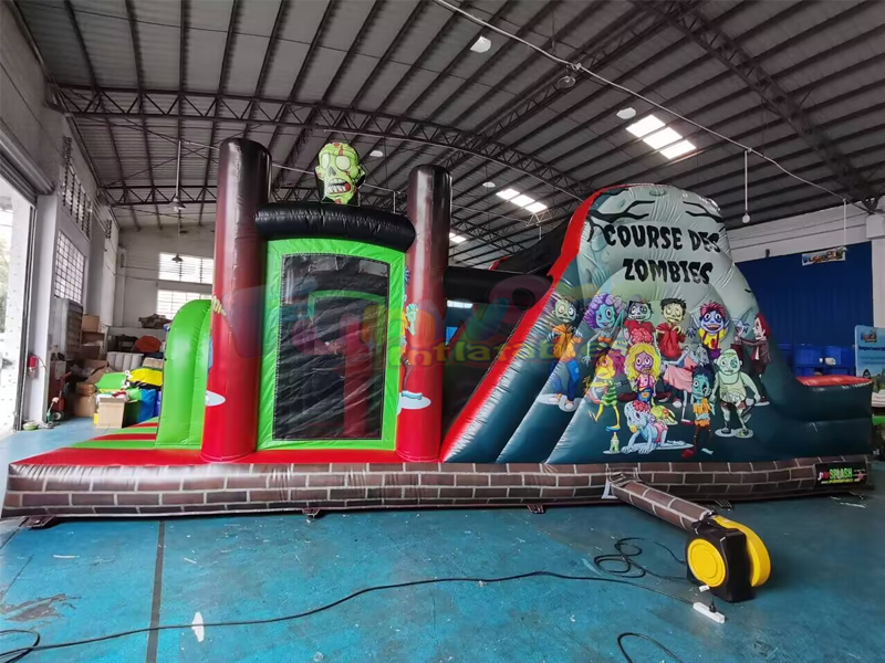 Holiday party jumpers bouncer halloween bouncy castle inflatable zombie obstacle course