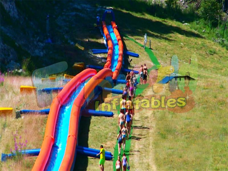 Hot waterglijbaan opblaasbare slip n glijbaan 1000 ft slip n glijbaan opblaasbare glijbaan de stad