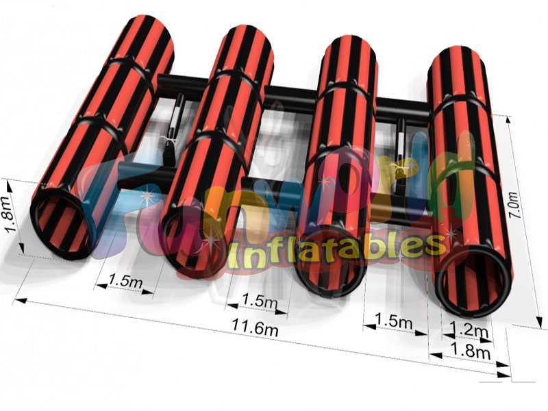 Gigante inflable túnel carrera de obstáculos túnel curso inflable juegos para adultos